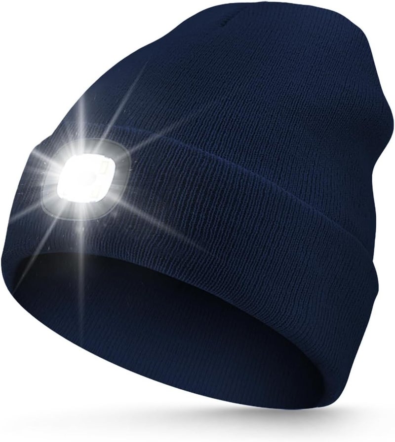 MOXTOYU Unisex Beanie with Light, USB Rechargeable LED Headlamp Hat, Christmas Stocking Stuffers Gifts - Image 1